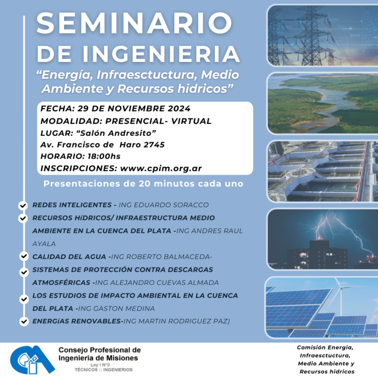 SEMINARIO DE INGENIERÍA: “Energía, Infraestructura, Medio Ambiente y Recursos hídricos”