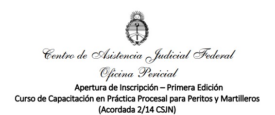 Curso obligatorio para Peritos y Martilleros: inscripción abierta